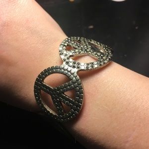 Peace Sign Bangle Bracelet